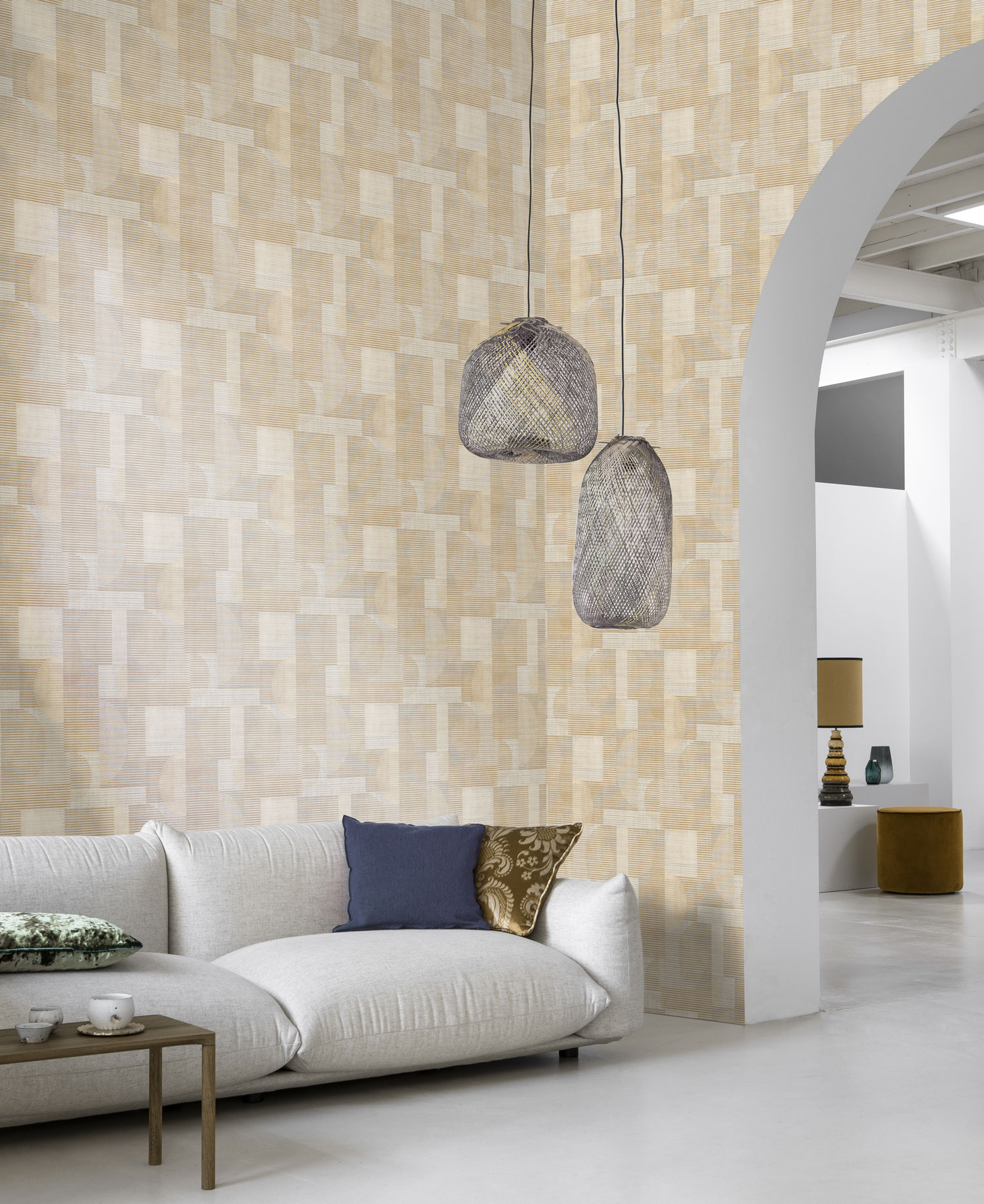 White-gray geometric wallpaper, AL26280, Allure, Decoprint