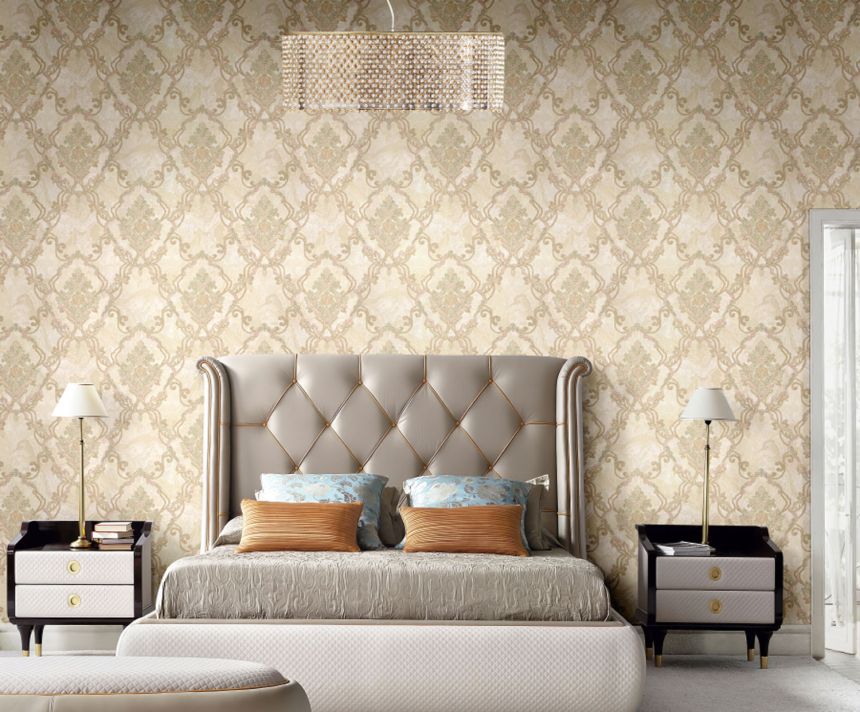 Luxury wallpaper with baroque pattern, M69913, Splendor, Zambaiti Parati