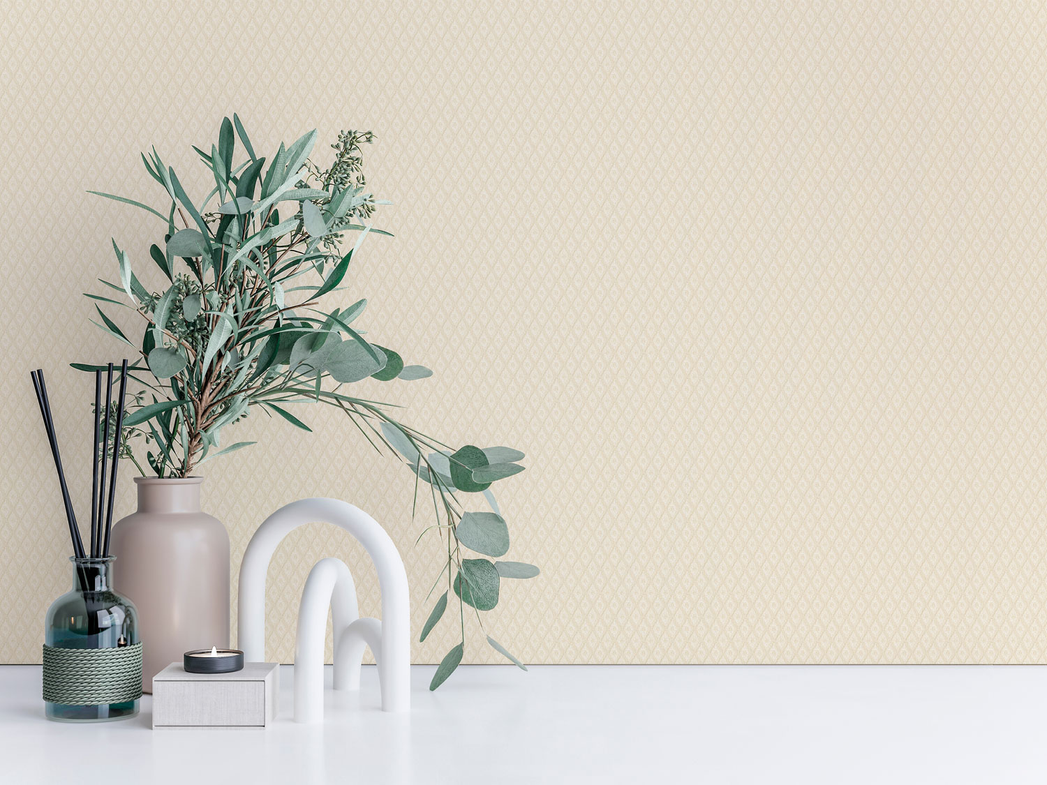 Luxury cream geometric wallpaper, Z21736, Tradizione Italiana, Zambaiti Parati