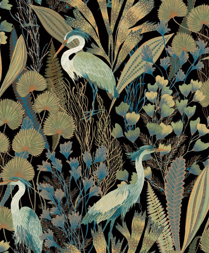 Wallpaper with herons and leaves, A63201, Vavex 2025