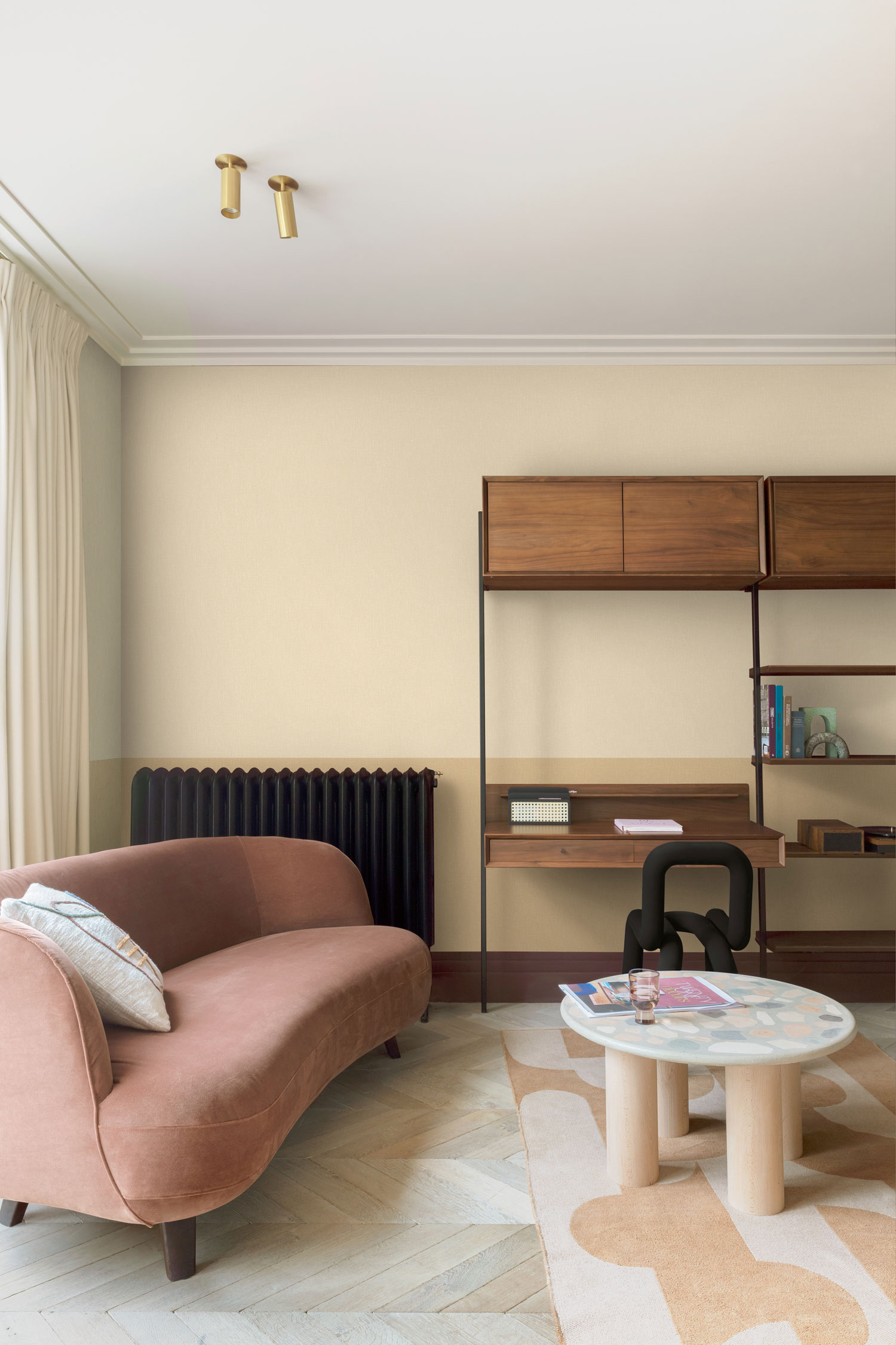 Wallpaper, beige, fabric effect, AT1007, Atmosphere, Daydreamers, Grandeco