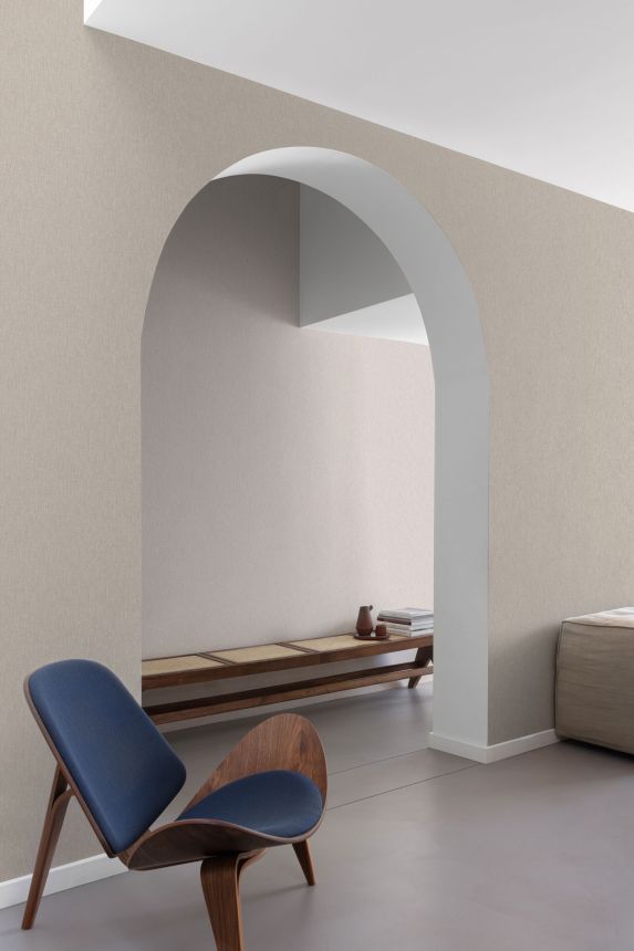 Light brown wallpaper, fabric imitation, AT1013, Atmosphere, Grandeco