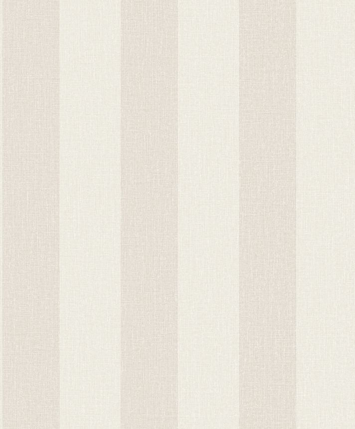 Cream striped wallpaper, fabric imitation, AT4002, Atmosphere, Grandeco