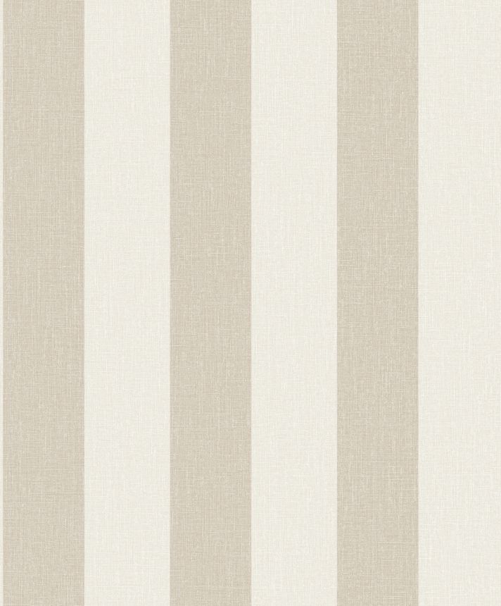 Beige striped wallpaper, fabric imitation, AT4005, Atmosphere, Grandeco