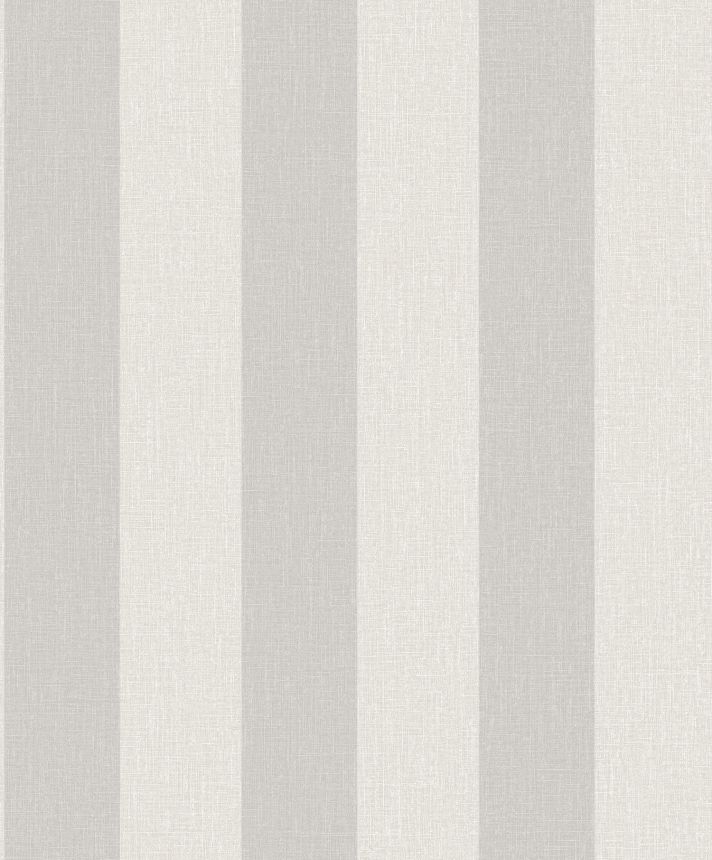 Gray-silver striped wallpaper, fabric imitation, AT4009, Atmosphere, Grandeco