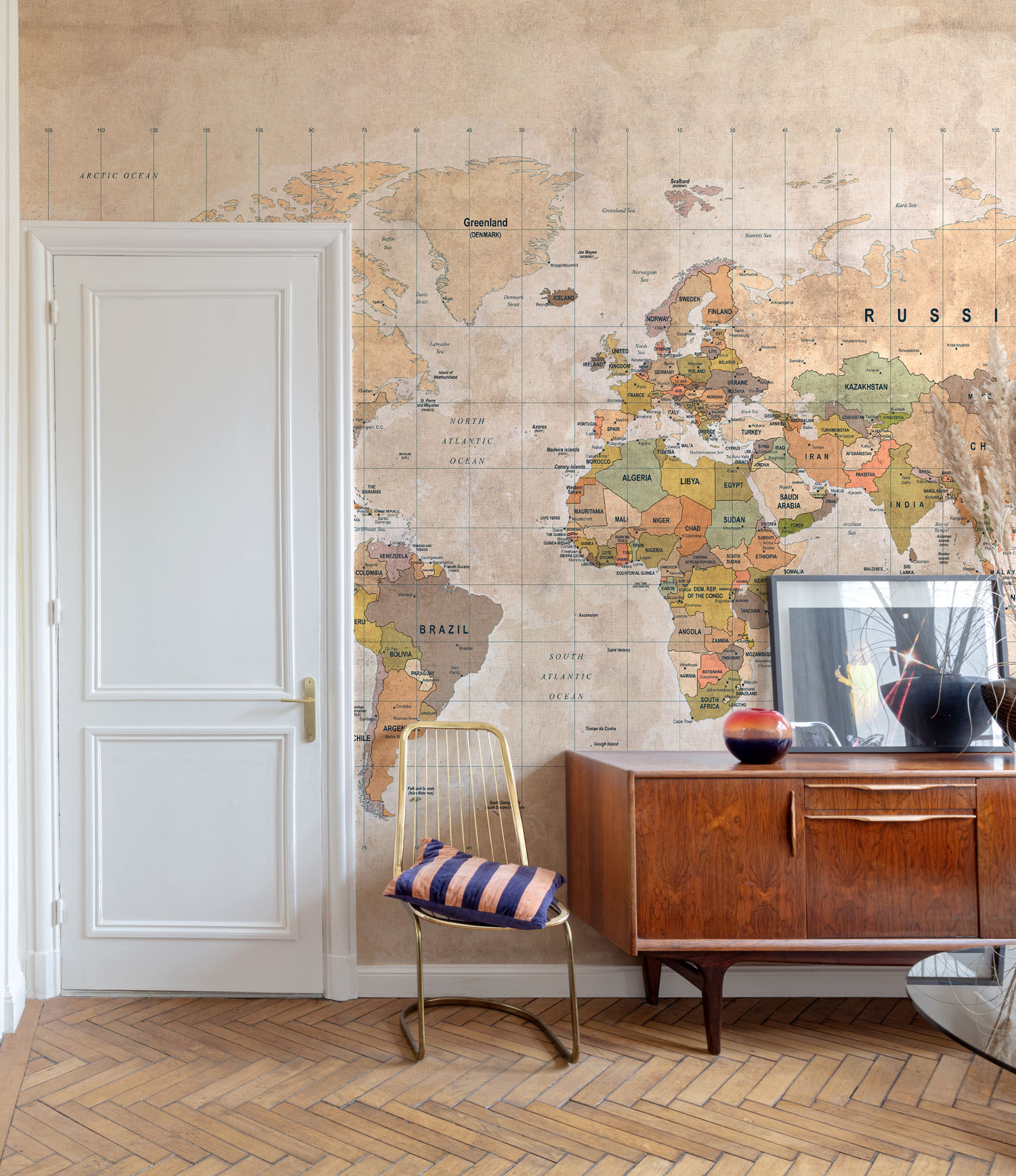 Wall mural, World Map, ML3001, Mural Young Edition, Grandeco