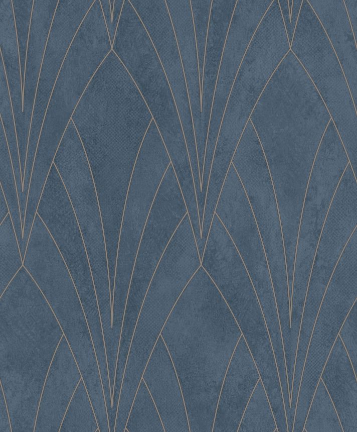 Blue geometric wallpaper, Art Deco, L85601, Elegance, Ugepa