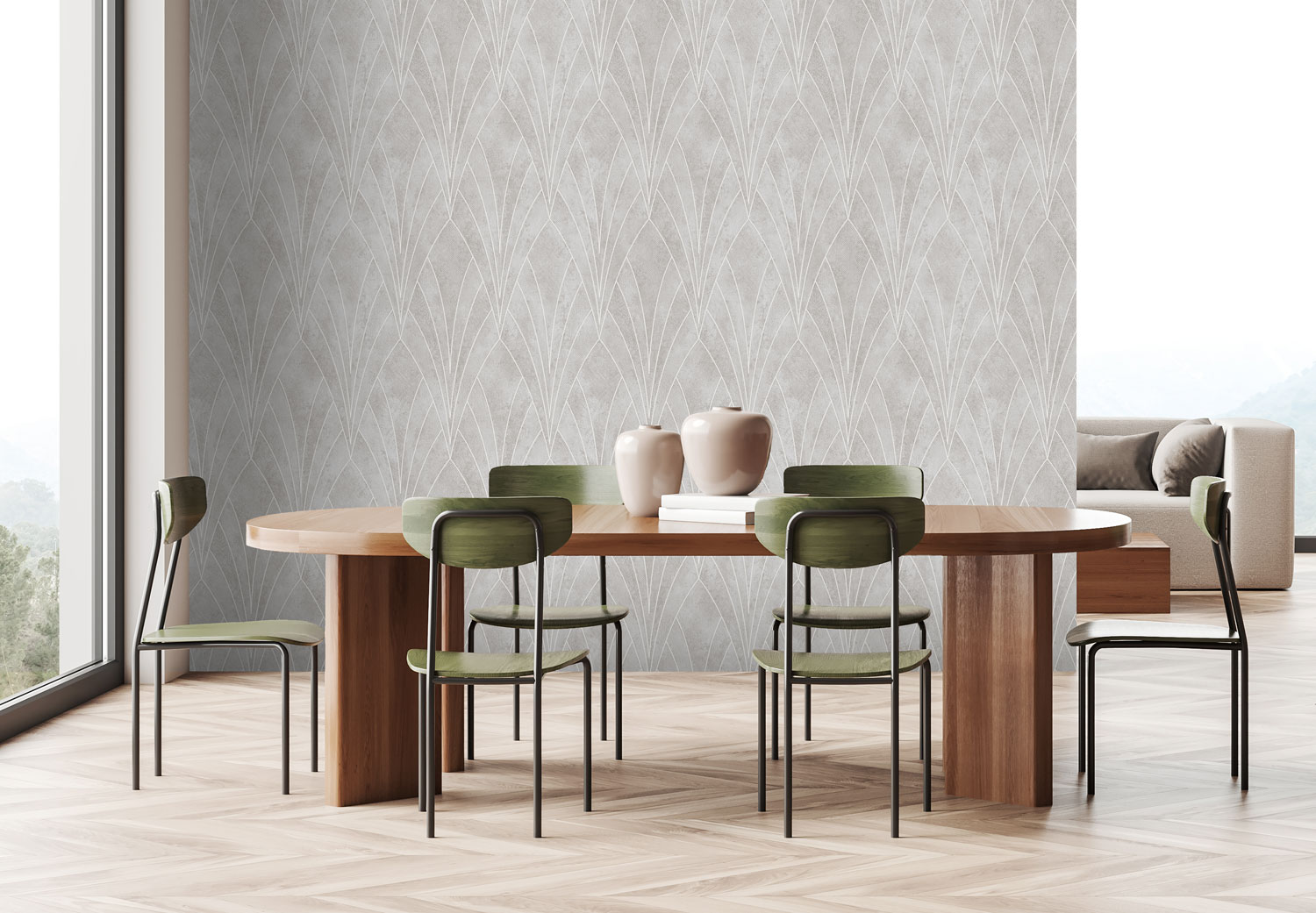 Gray geometric wallpaper, Art Deco, L85607, Elegance, Ugepa