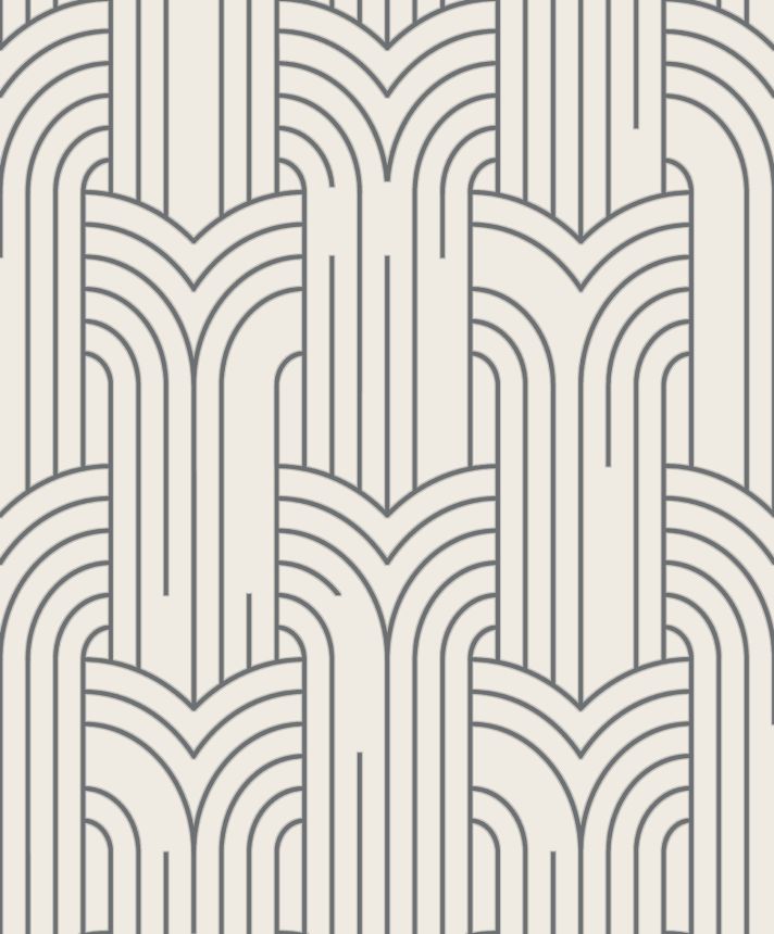 White-silver geometric wallpaper, Art Deco, M42129, Elegance, Ugepa