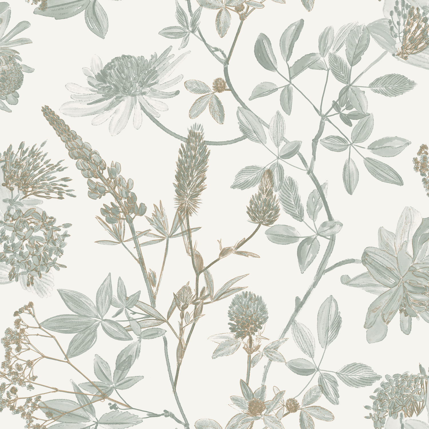 Green floral wallpaper, M45804, Elegance, Ugepa