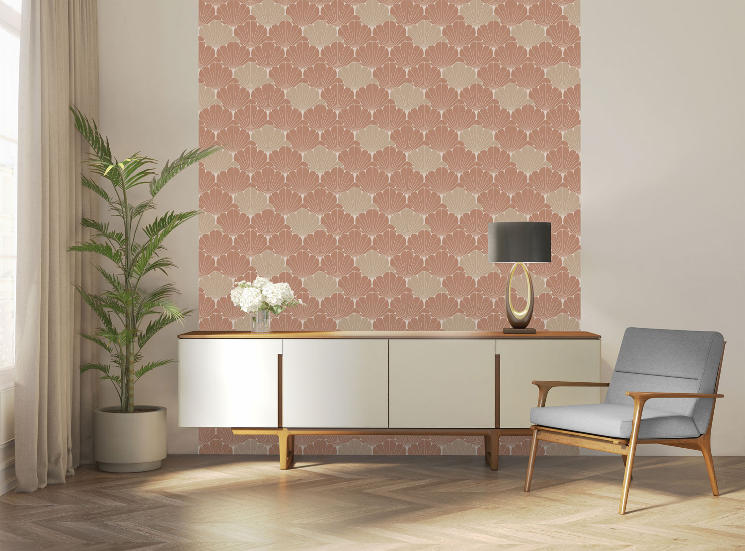 Brown-gold floral wallpaper, M64005, Elegance, Ugepa