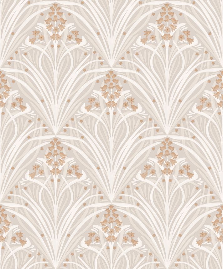 Beige floral wallpaper, Art Deco, M66107, Elegance, Ugepa
