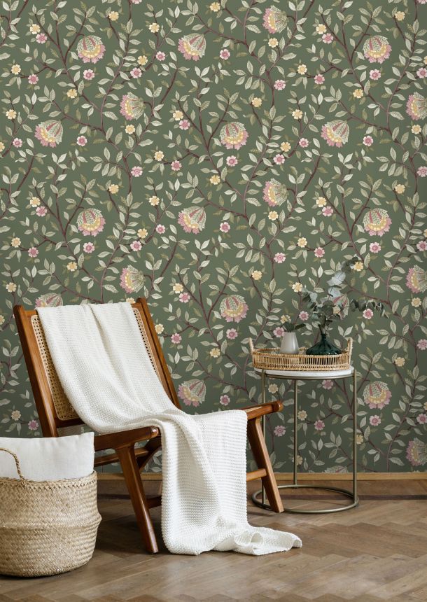 Green floral wallpaper, B19914, Botanique, Ugepa