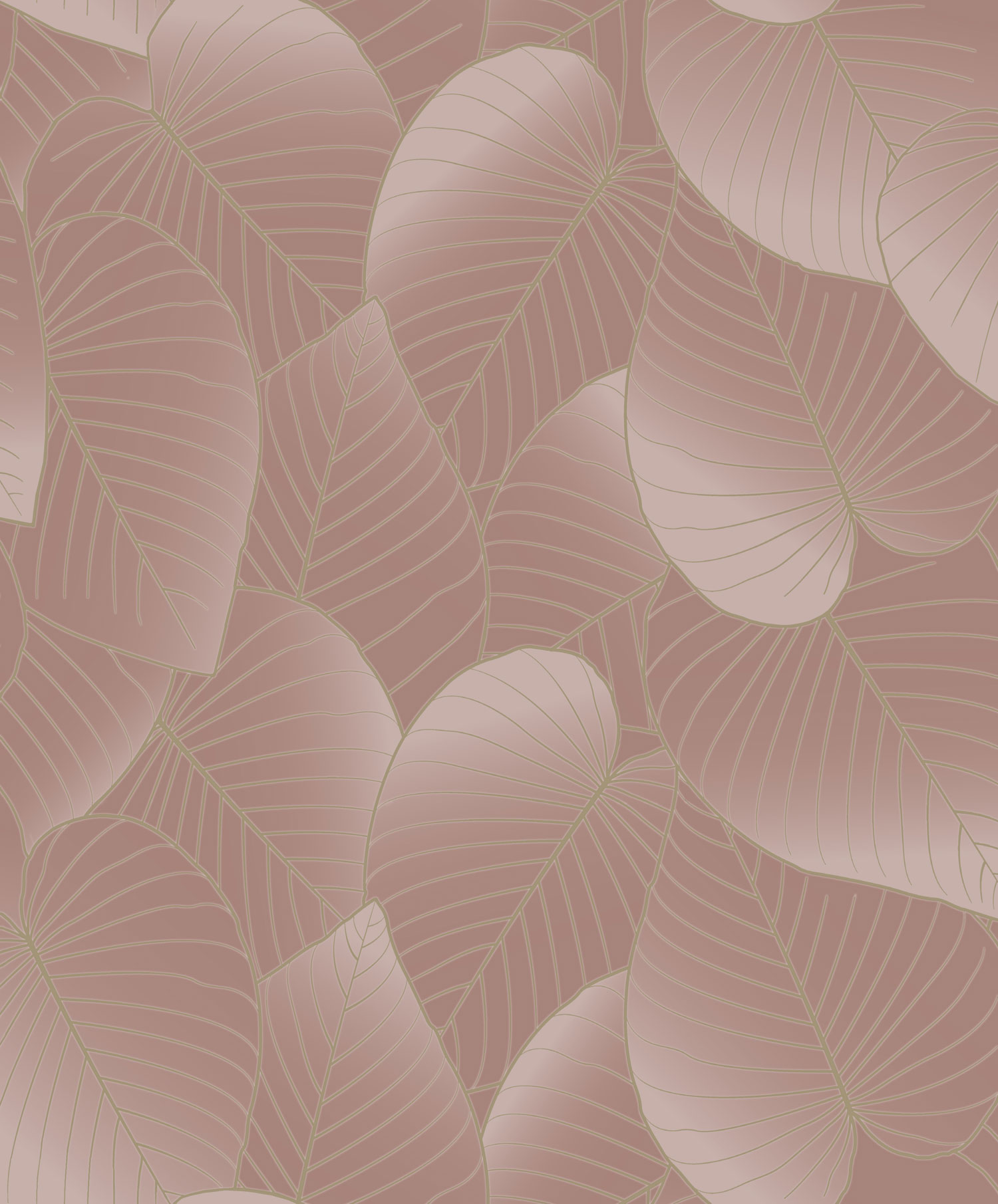 Rose-gold wallpaper with leaves, B21203  Botanique  Ugepa