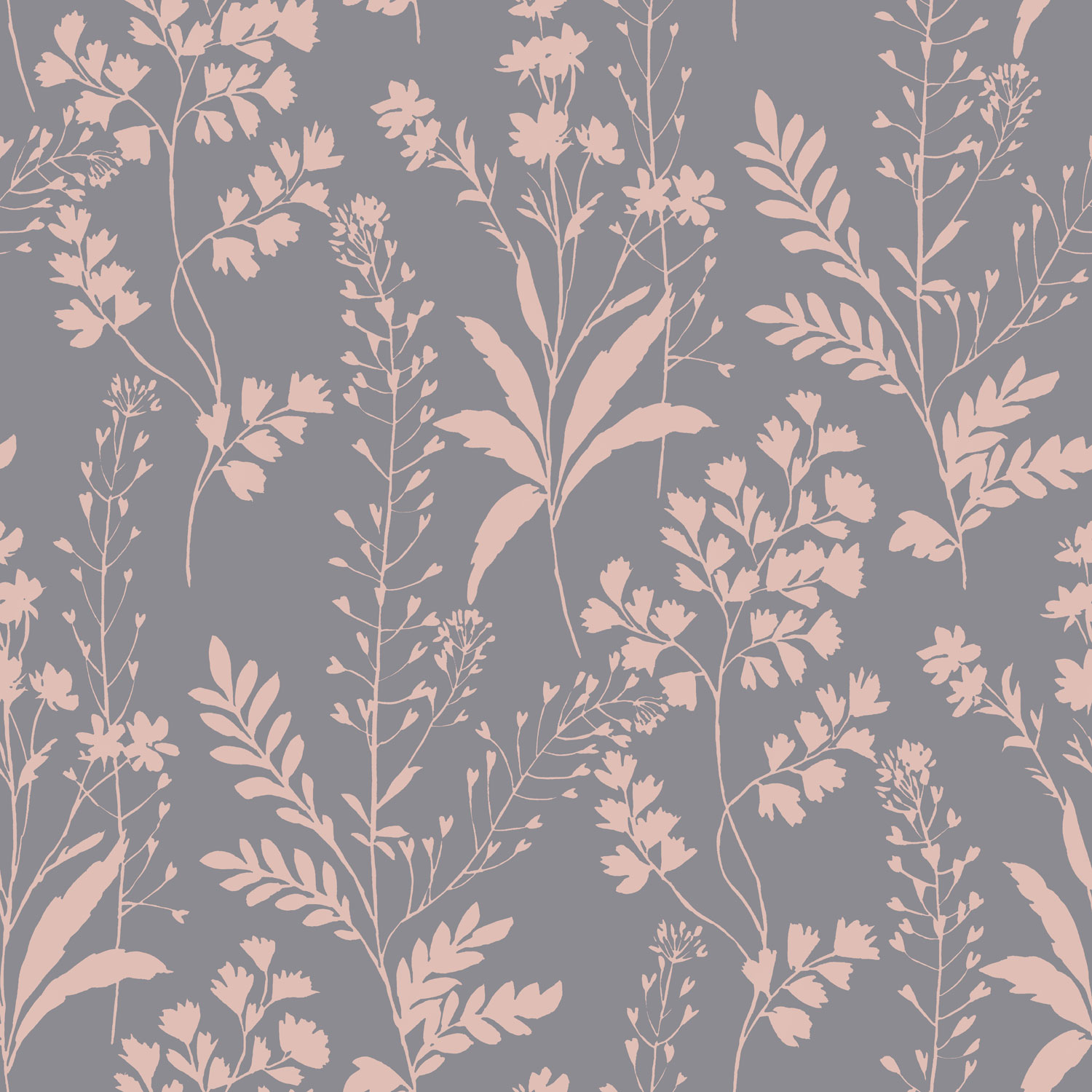 Grey-pink wallpaper, leaves, M52803, Botanique, Ugepa
