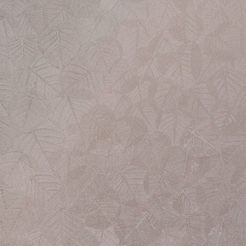Metallic beige wallpaper, leaves, M69803, Botanique, Ugepa