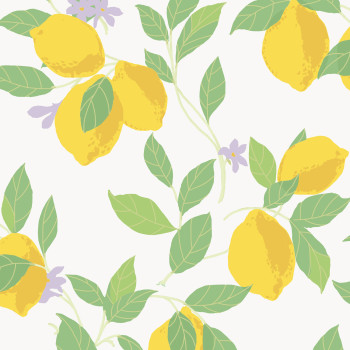 White wallpaper with lemons, 118619, Envy