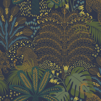 Blue wallpaper with trees and leaves, 118612, Envy