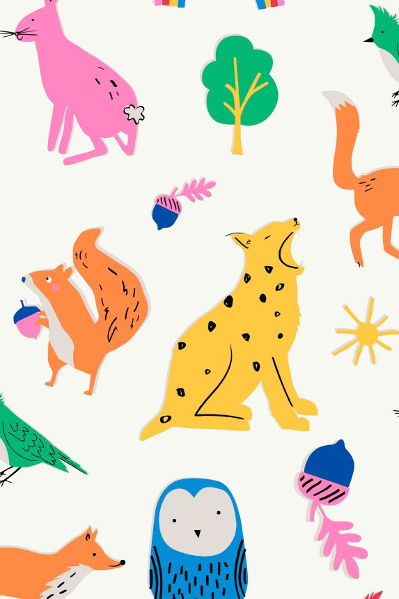 Colorful children's wallpaper with animals, 118587, Joules, Graham&Brown