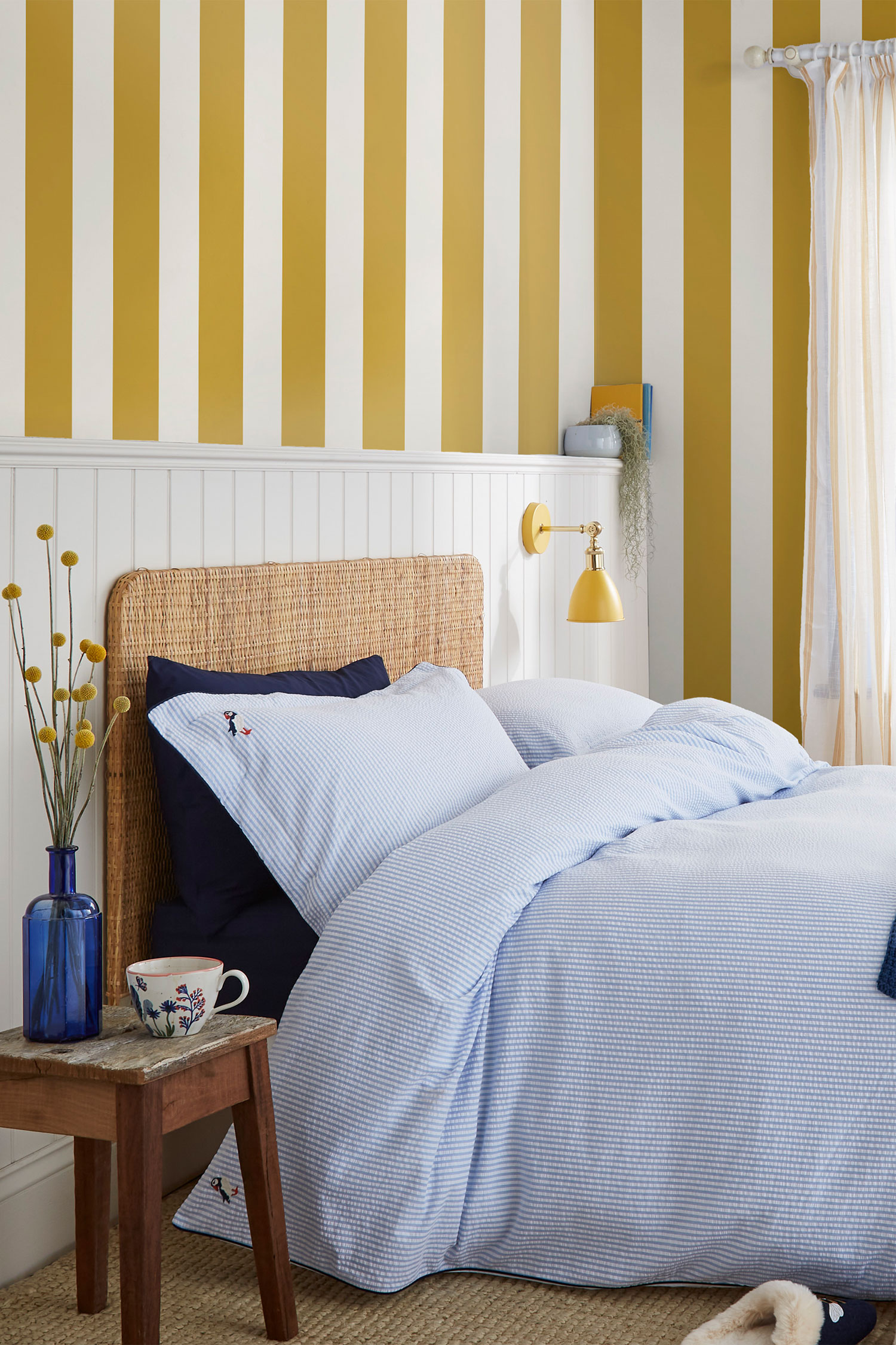 Ocher striped wallpaper, 118549, Joules, Graham&Brown