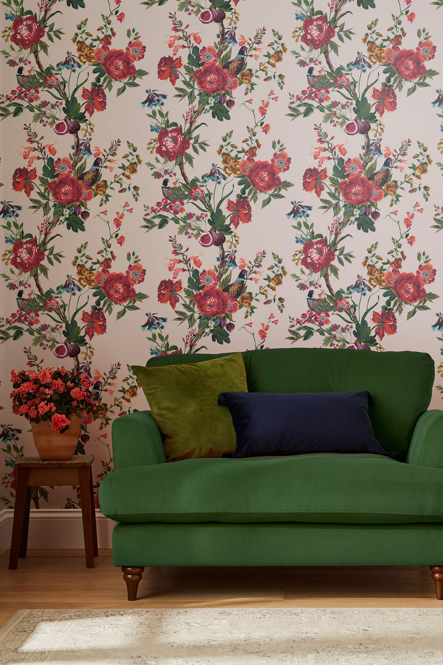 Pink floral wallpaper, 118558, Joules, Graham&Brown