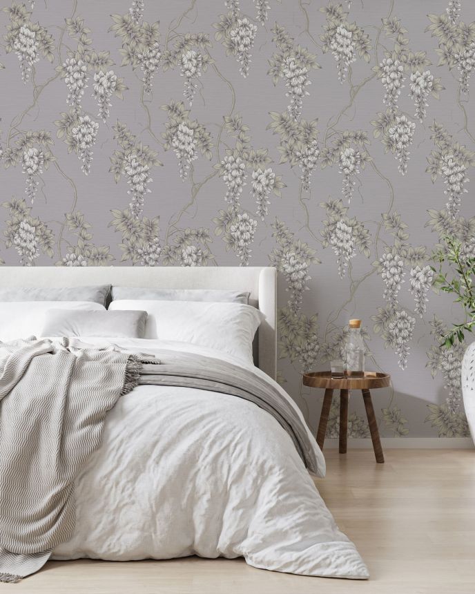 Gray floral wallpaper, 120137, Zen, Superfresco Easy