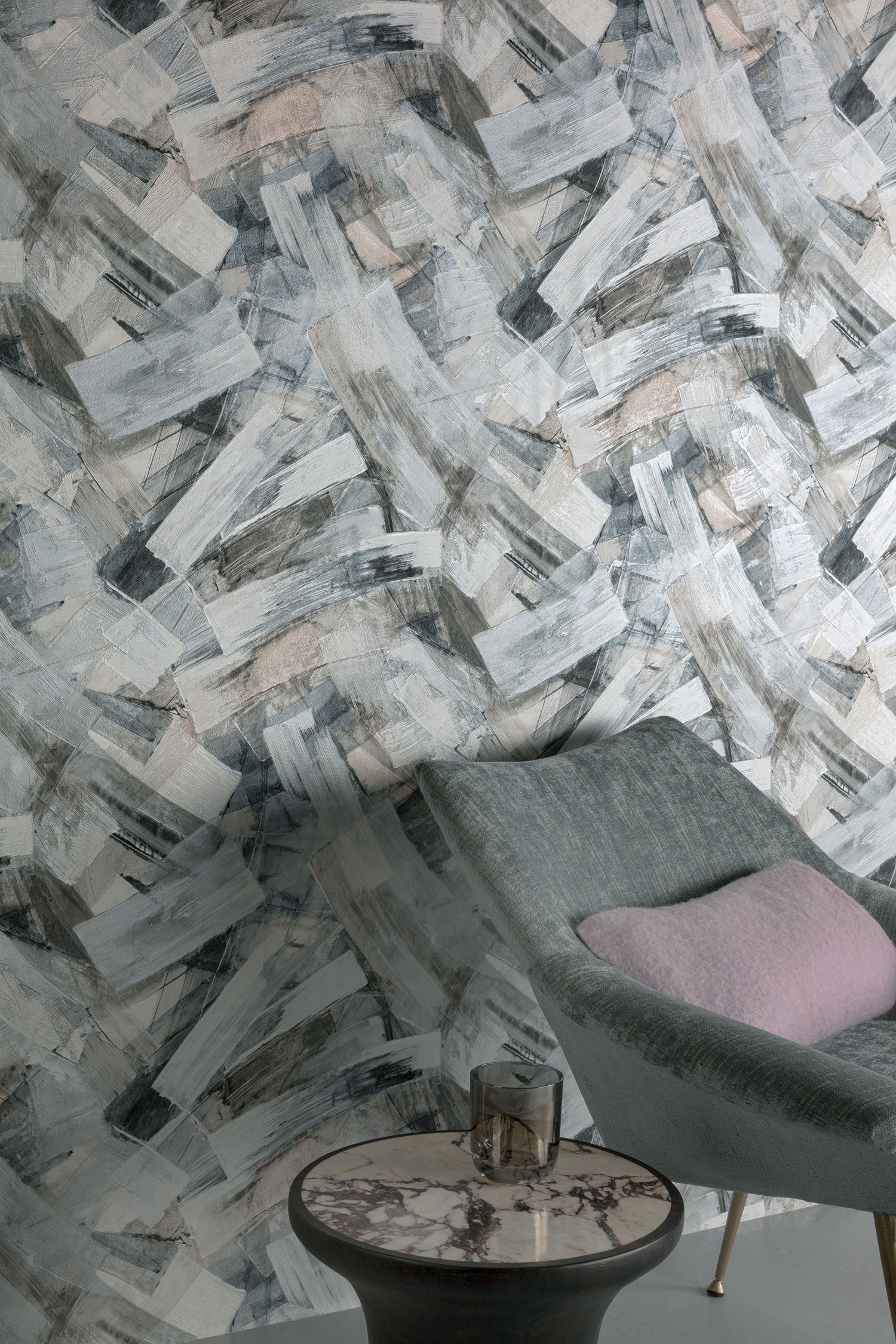 Beige wallpaper, plaster imitation, TI3003, Time 2025, Grandeco