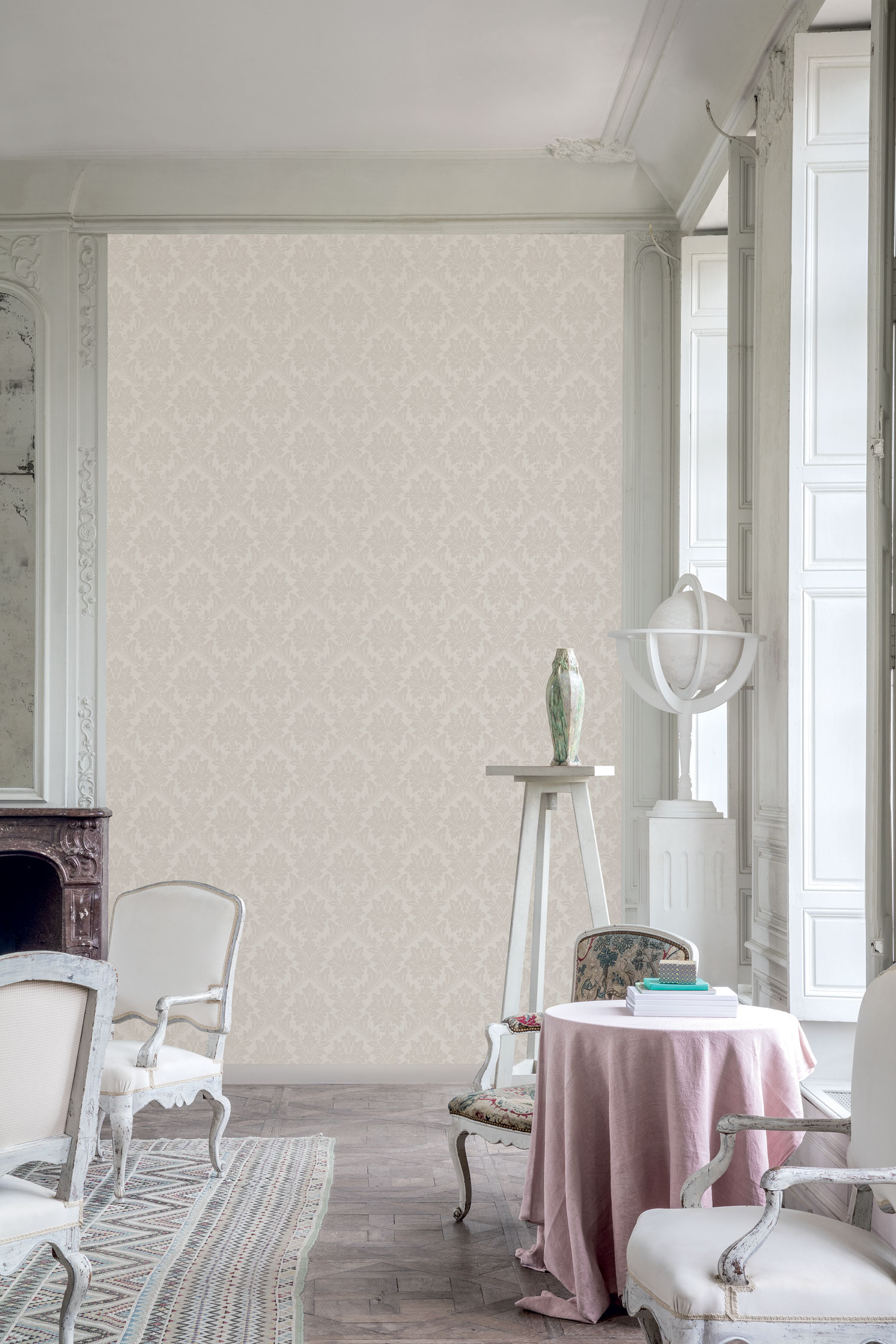 Beige baroque wallpaper, TI3202, Time 2025, Grandeco