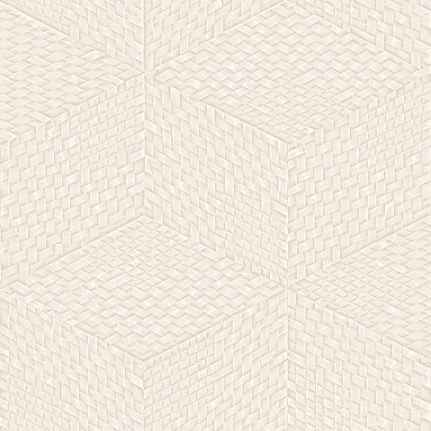 Cream geometric 3D wallpaper, TP422952, Exclusive Threads, Design ID