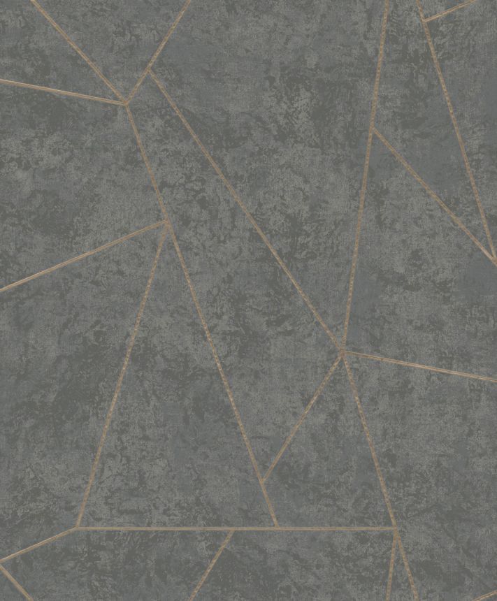 Grey-gold geometric wallpaper, NW3502, Modern Metals, York