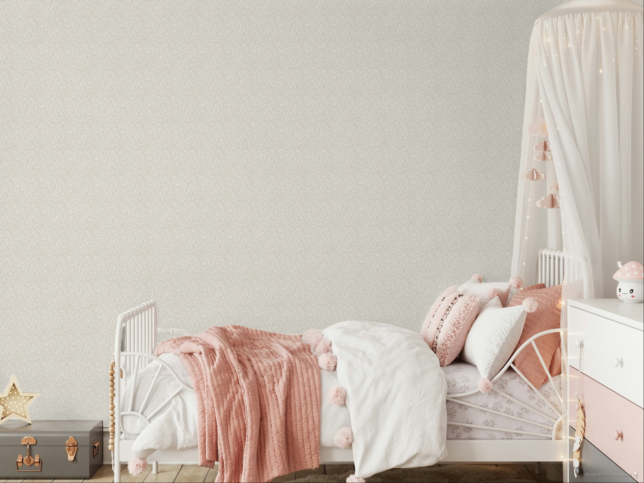 White non-woven wallpaper with branches, 84047, Blooming Garden, Cristiana Masi by Parato