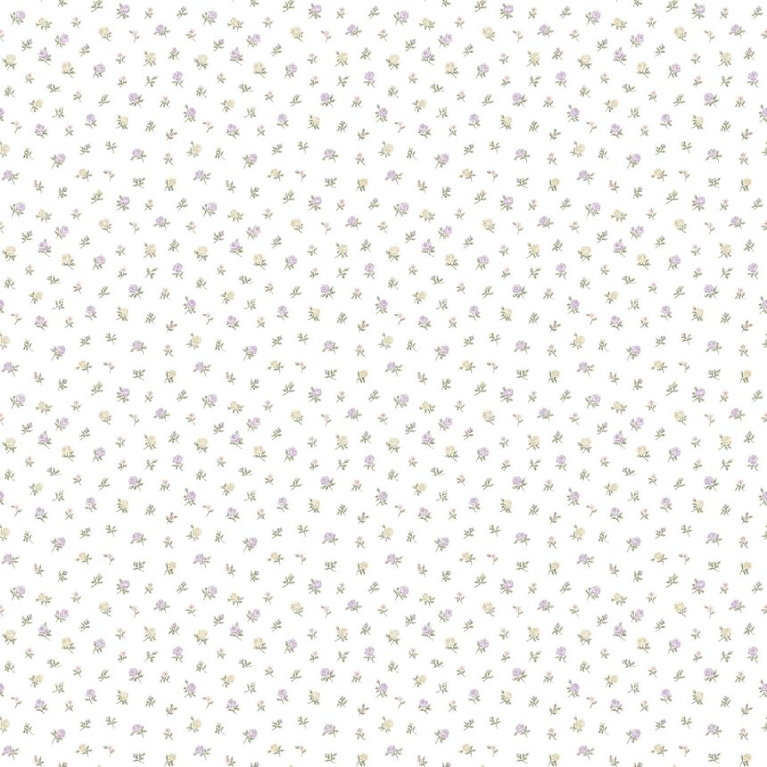 White non-woven floral wallpaper, 12335, Fiori Country, Parato