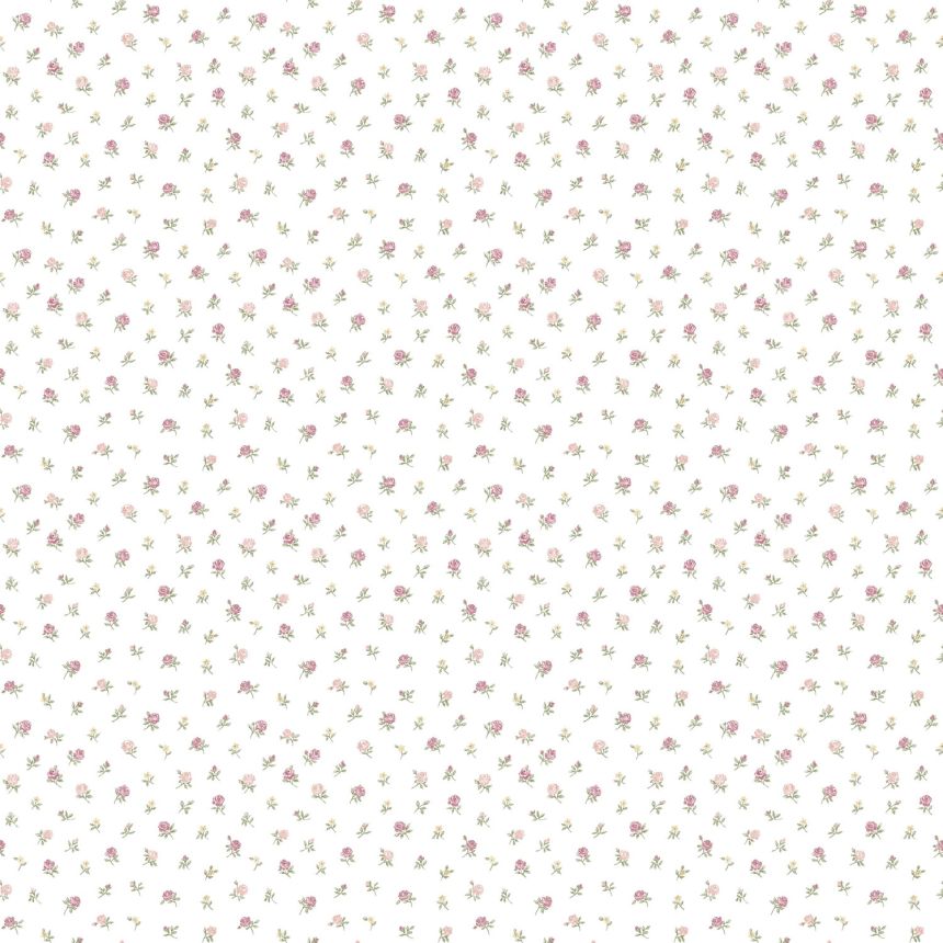 White non-woven floral wallpaper, 12338, Fiori Country, Parato