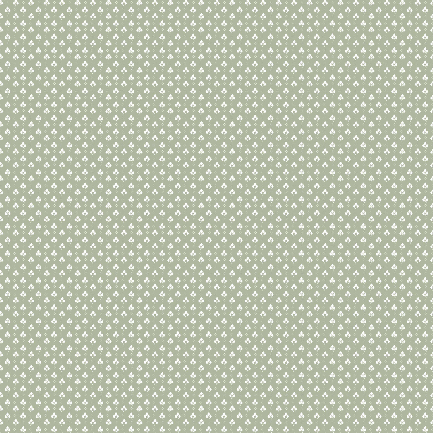 Green wallpaper with white leaves, 12361, Fiori Country, Parato