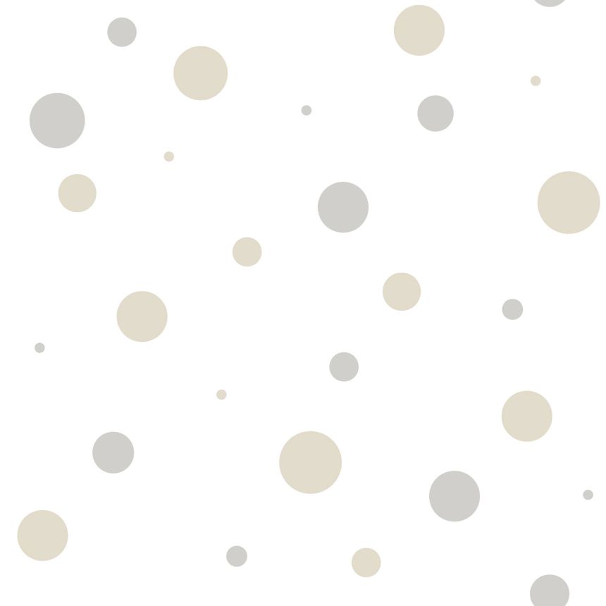 Children's wallpaper with gray and beige polka dots, 14822, Happy, Parato