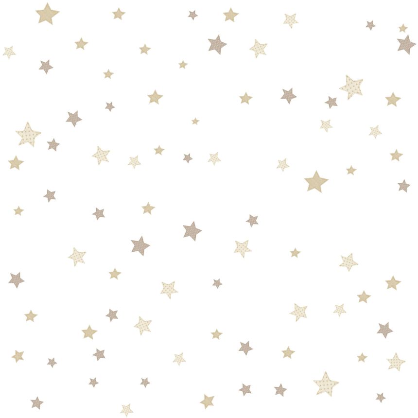 Children's wallpaper with brown and beige stars, 14827, Happy, Parato