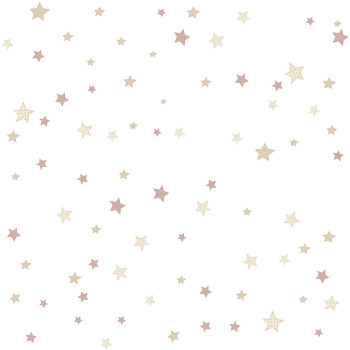 Children's wallpaper with pink and beige stars, 14828, Happy, Parato