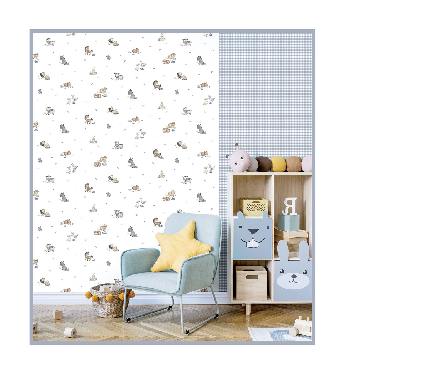 Blue-white wallpaper, fabric imitation, 14846, Happy, Parato