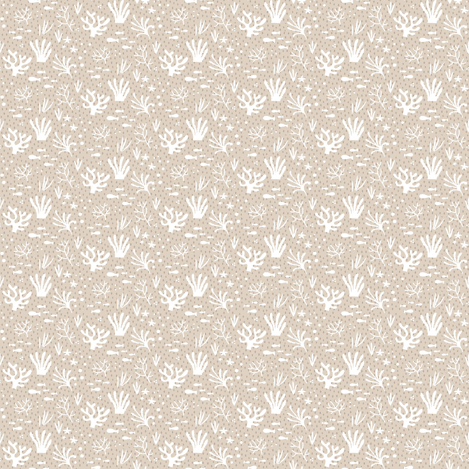 Beige children's wallpaper, water plants and fish, 14855, Happy, Parato