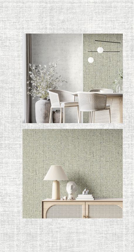 Green-gray non-woven wallpaper, fabric imitation, 24455, Textum, Pictura, Cristiana Masi by Parato