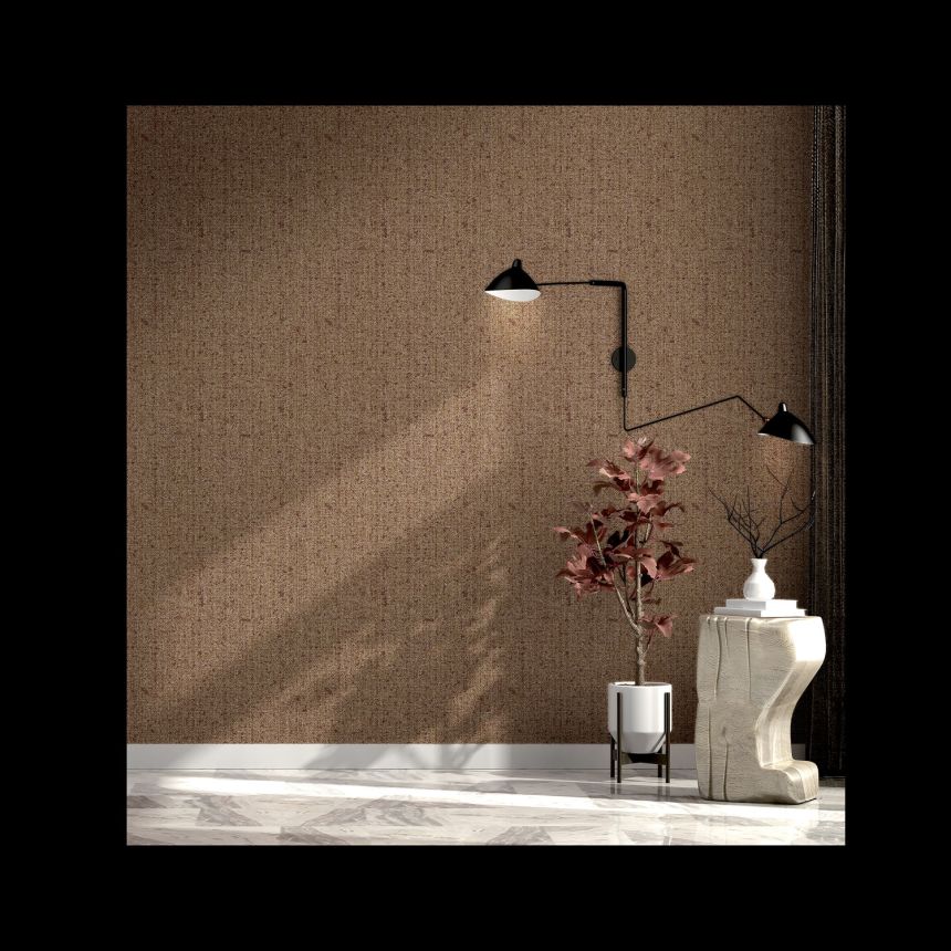 Brown-beige non-woven wallpaper, fabric imitation, 24457, Textum, Pictura, Cristiana Masi by Parato
