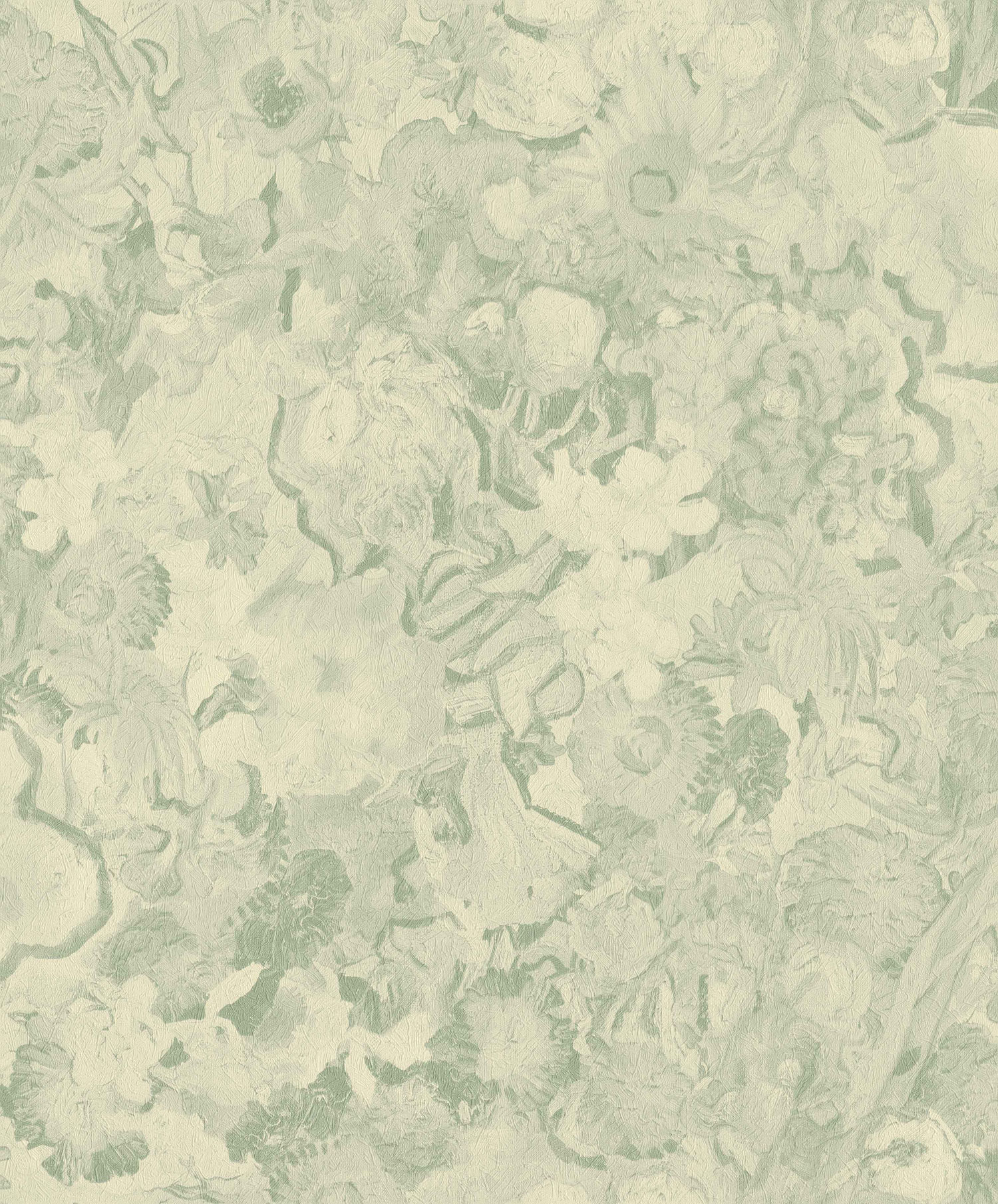 Green wallpaper with flowers, 5028481, Van Gogh III, BN Walls