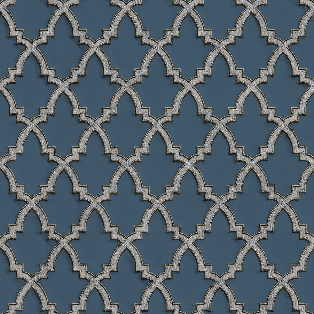 Luxury non-woven wallpaper with a vinyl surface DE120027, Geometric ornamental pattern, Wallstitch, Design ID