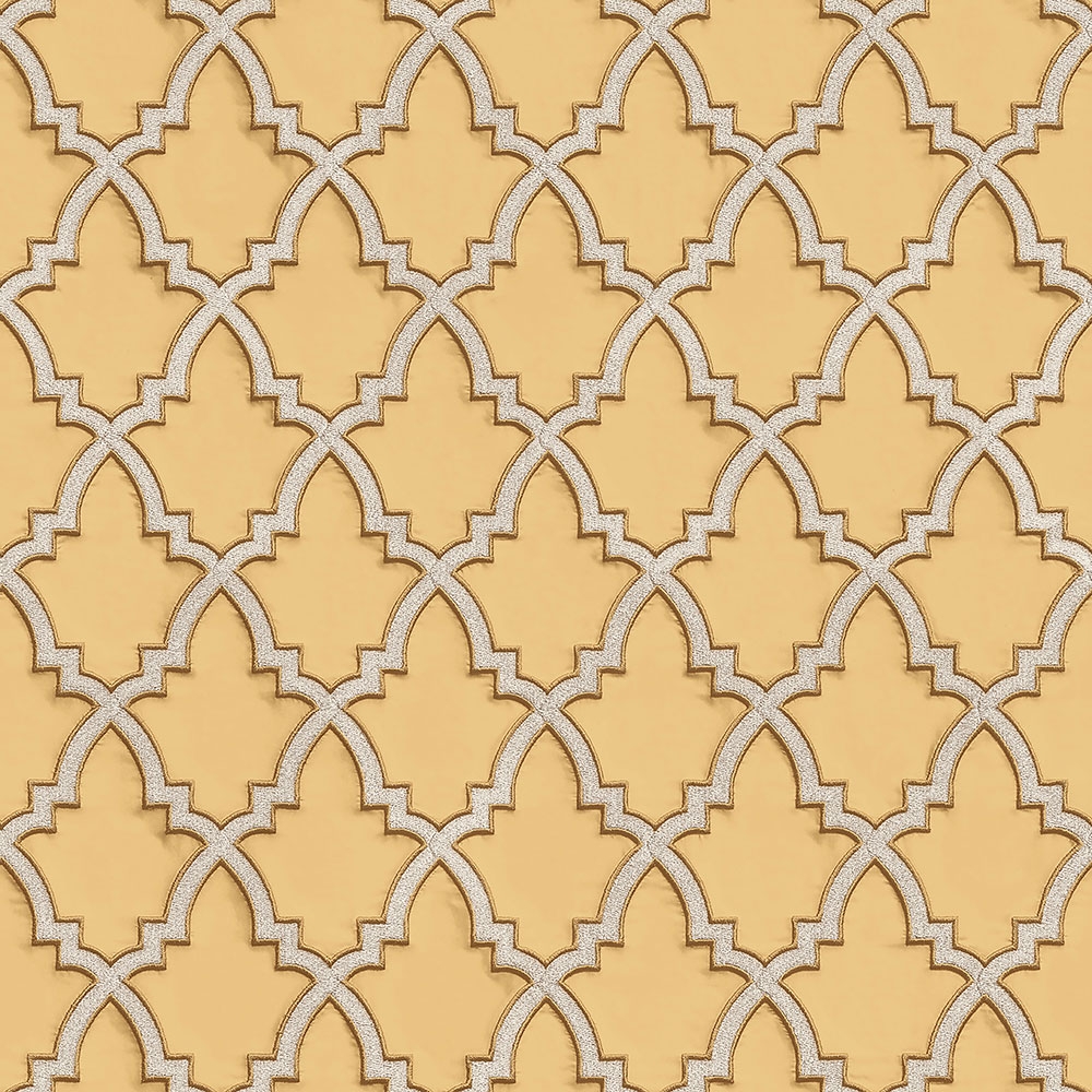 Luxury non-woven wallpaper with a vinyl surface DE120025, Geometric ornamental pattern, Wallstitch, Design ID