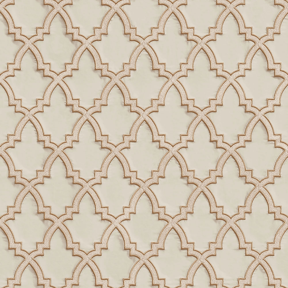 Luxury non-woven wallpaper with a vinyl surface DE120023, Geometric ornamental pattern, Wallstitch, Design ID¨