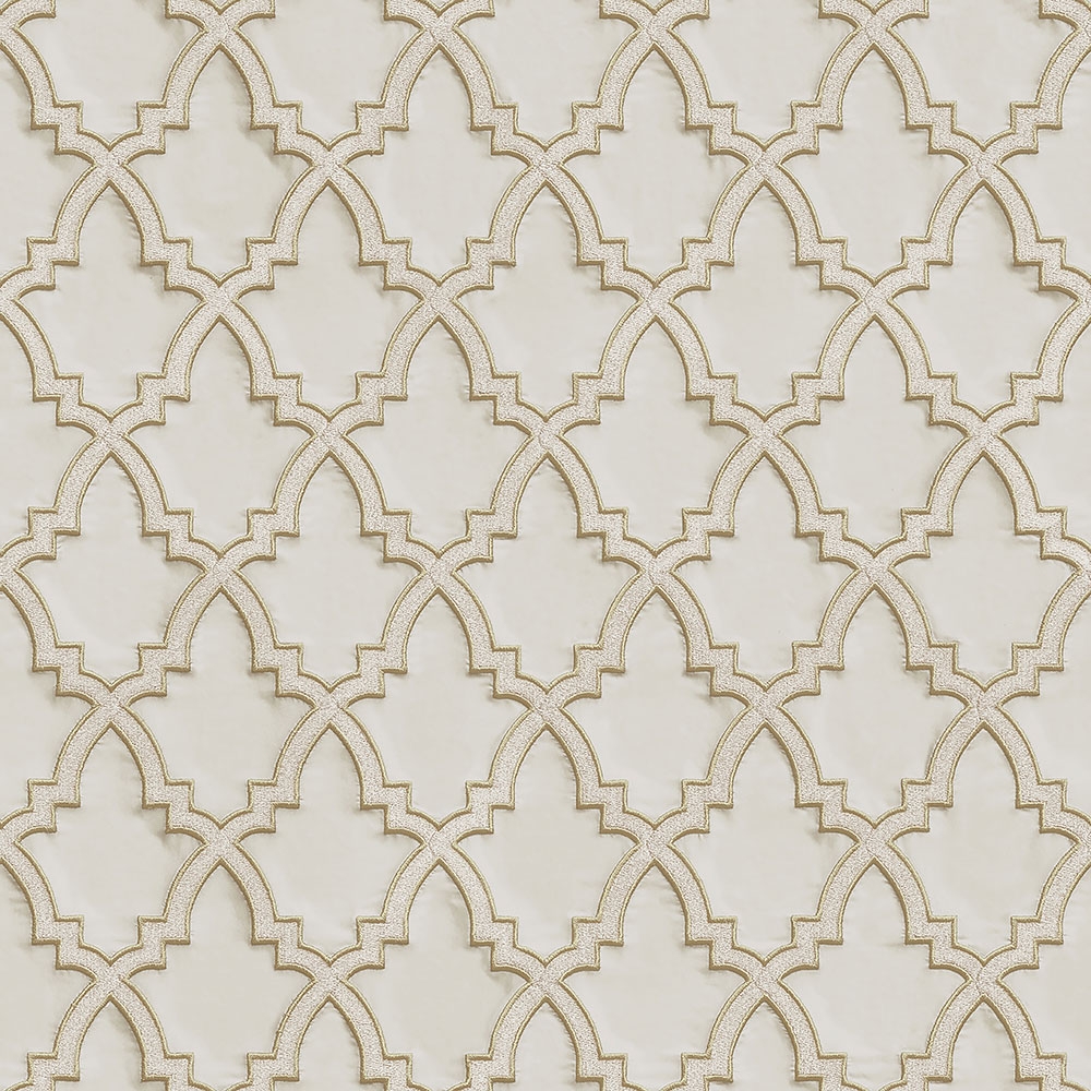 Luxury non-woven wallpaper with a vinyl surface DE120022, Geometric ornamental pattern, Wallstitch, Design ID