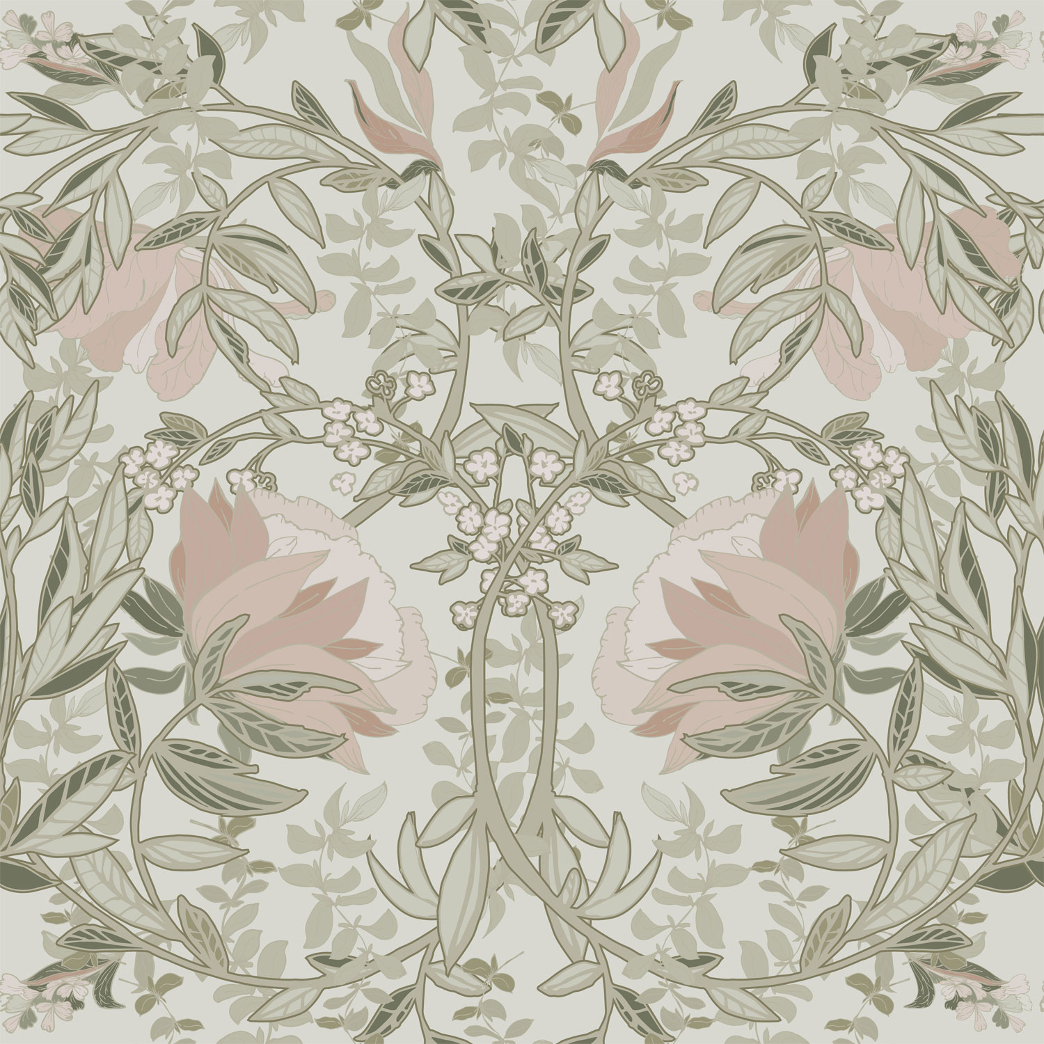 Art Nouveau non-woven floral wallpaper, 139418, Vintage Flowers, Esta Home