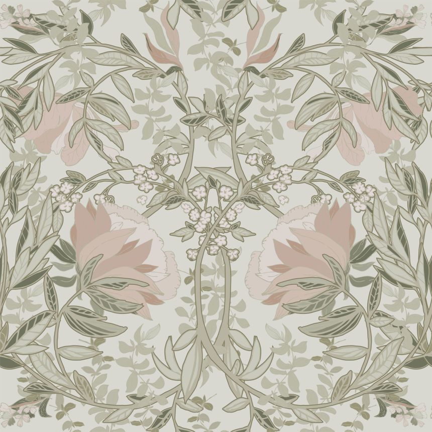 Art Nouveau non-woven floral wallpaper, 139418, Vintage Flowers, Esta Home