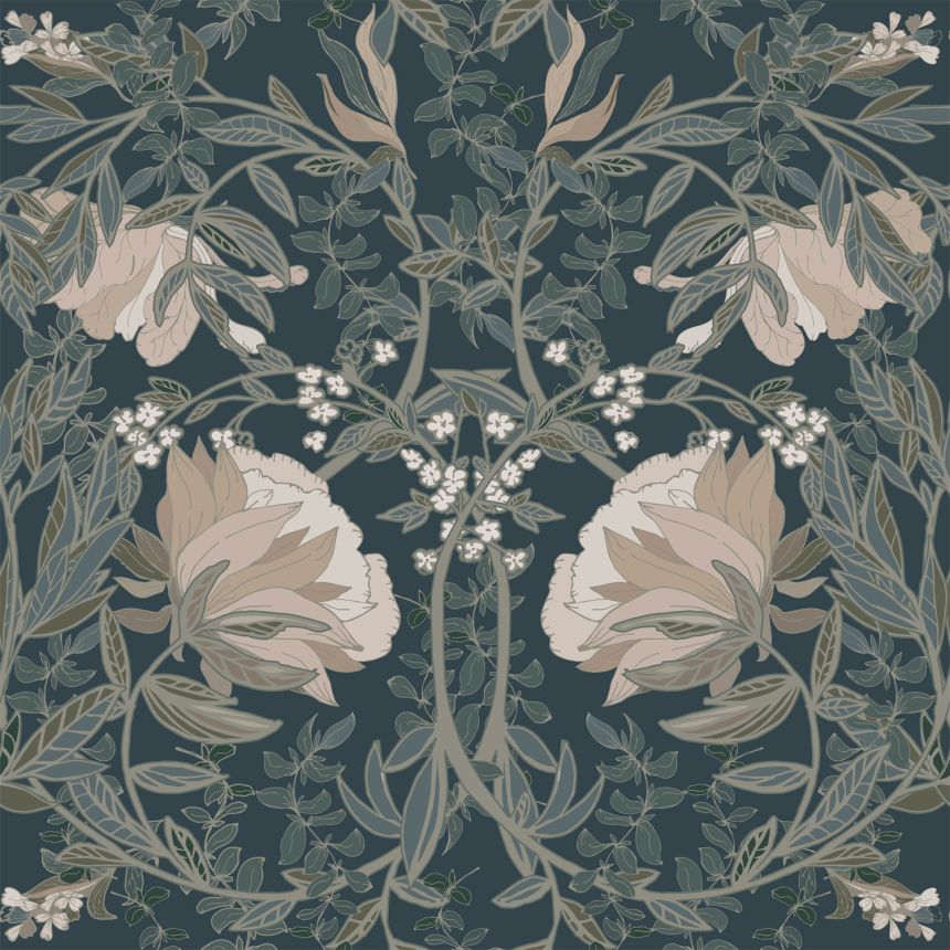 Art Nouveau non-woven floral wallpaper, 139421, Vintage Flowers, Esta Home