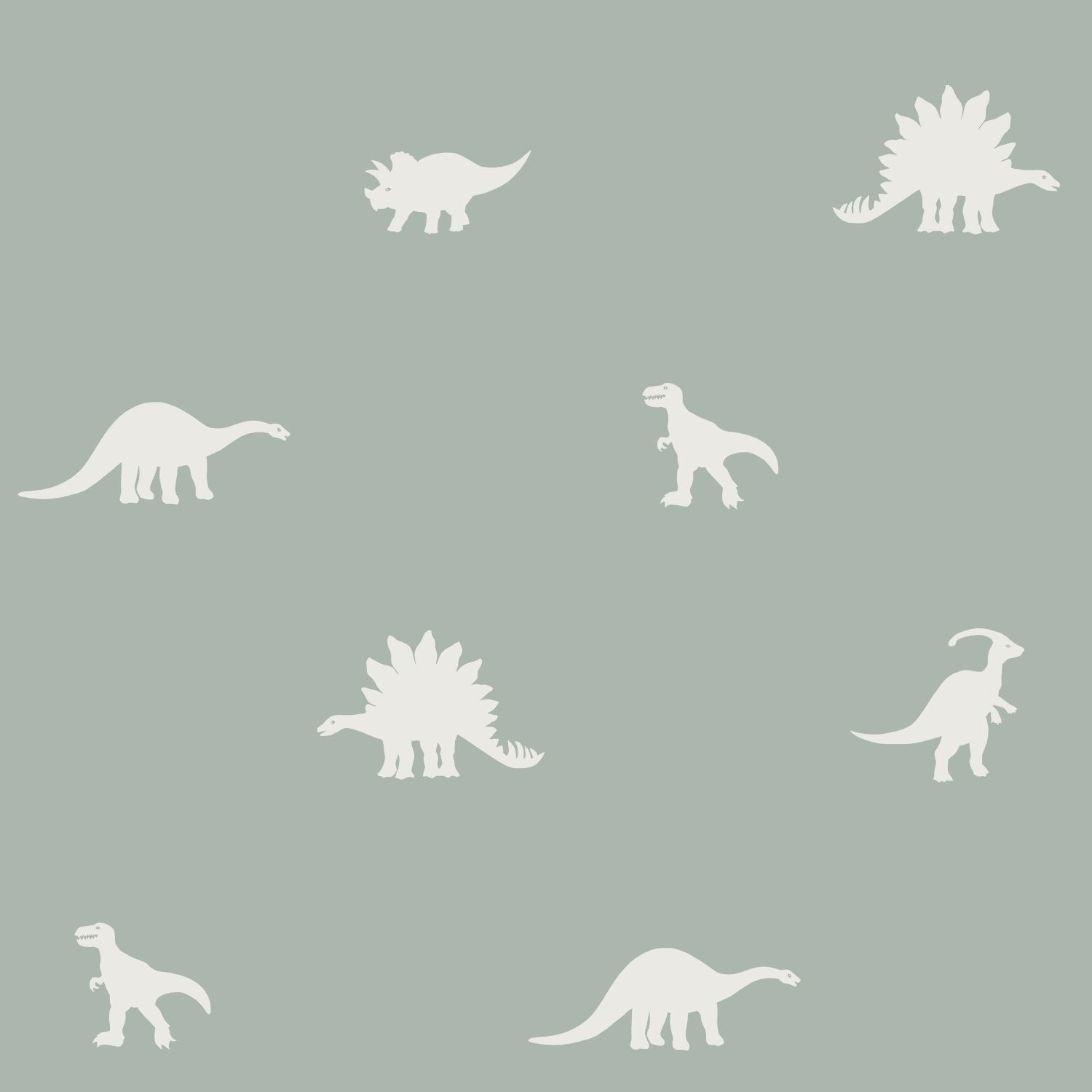 Green children's wallpaper with dinosaurs 139284, To the Moon and Back, Esta Home